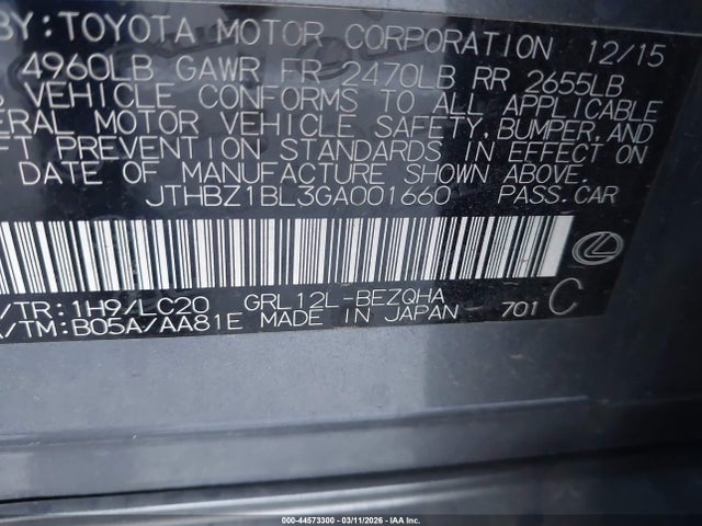 2016 LEXUS GS 350 JTHBZ1BL3GA001660 Photo 8