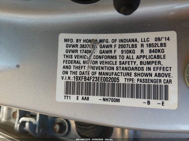2014 HONDA CIVIC HYBRID 19XFB4F23EE002005 Photo 8