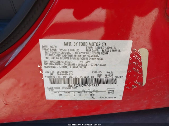Ford ECOSPORT S 2021 MAJ3S2FE2MC443637 Image 9