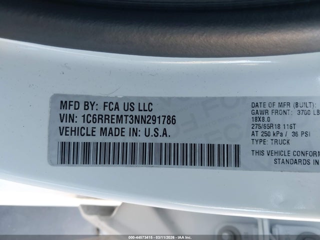 2022 RAM 1500 1C6RREMT3NN291786 Photo 8