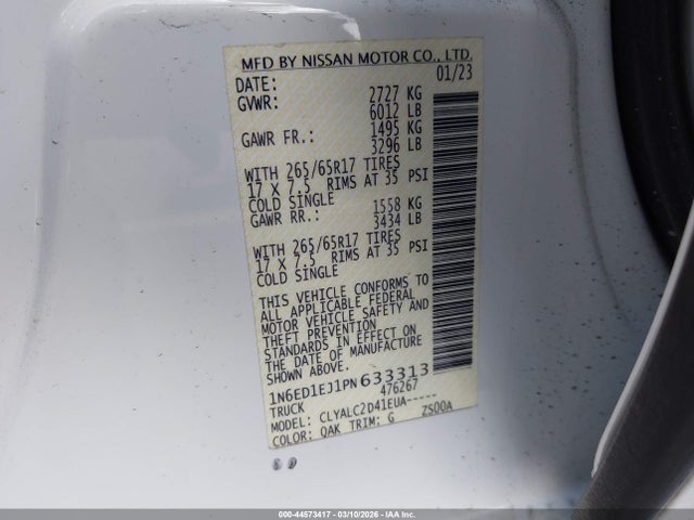 2023 NISSAN FRONTIER 1N6ED1EJ1PN633313 Photo 8