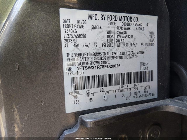 2008 FORD F-250 1FTSW21R78ED20026 Photo 8
