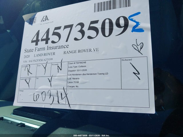 SALYK2EXXLA275199 Land Rover Range Rover Velar P250 R-dynamic S