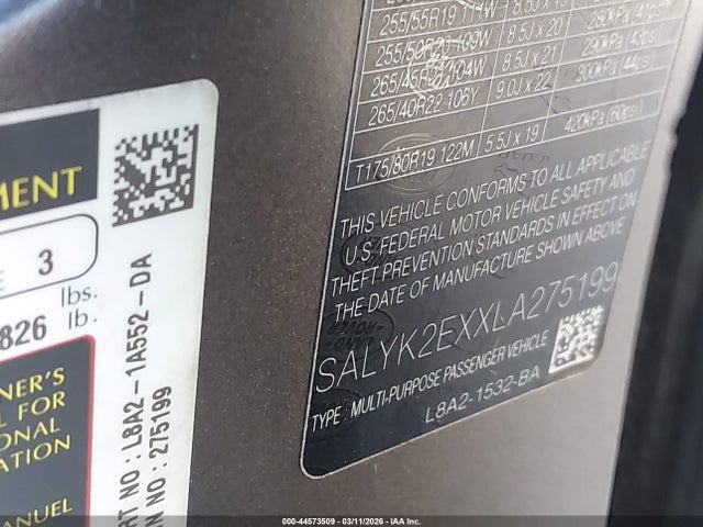 SALYK2EXXLA275199 Land Rover Range Rover Velar P250 R-dynamic S