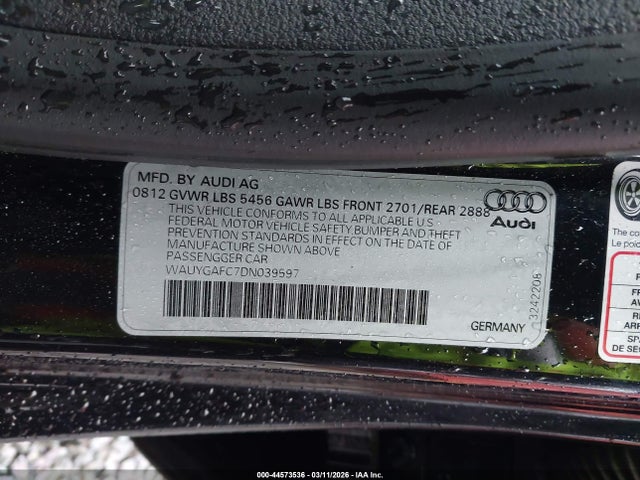 Продаж на аукціоні авто 2013 Audi A7 3.0t Premium, vin: WAUYGAFC7DN039597, номер лоту: 44573536