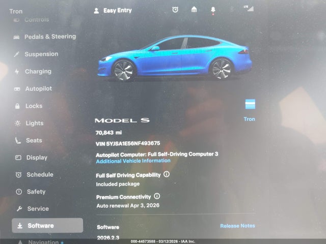 2022 TESLA MODEL S 5YJSA1E56NF493675 Photo 6
