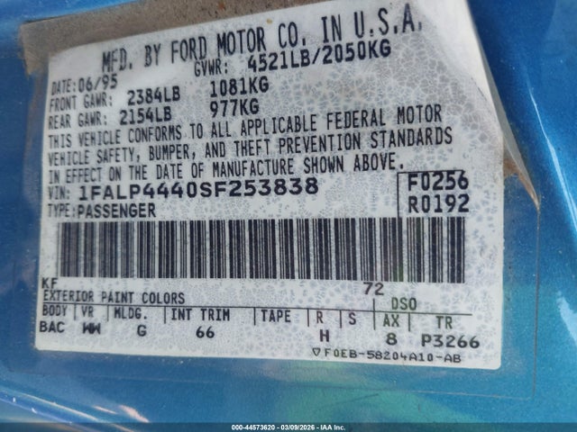 1995 FORD MUSTANG 1FALP4440SF253838 Photo 8