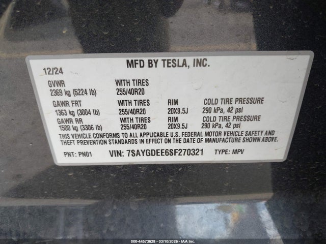 2025 TESLA MODEL Y 7SAYGDEE6SF270321 Photo 8