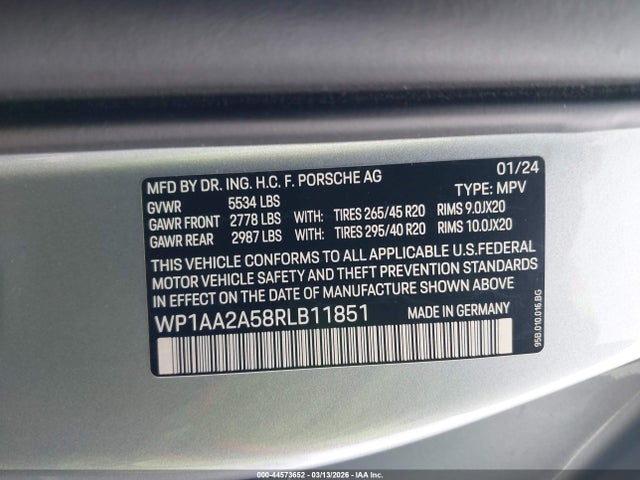 WP1AA2A58RLB11851 Porsche Macan T