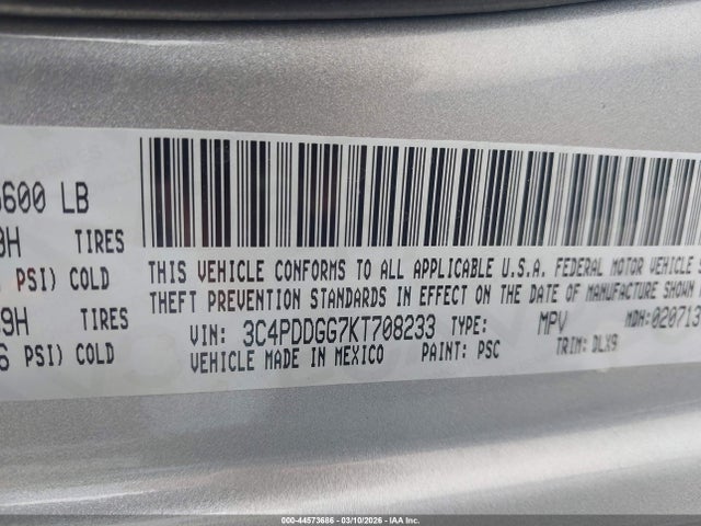 3C4PDDGG7KT708233 Dodge Journey Crossroad Awd