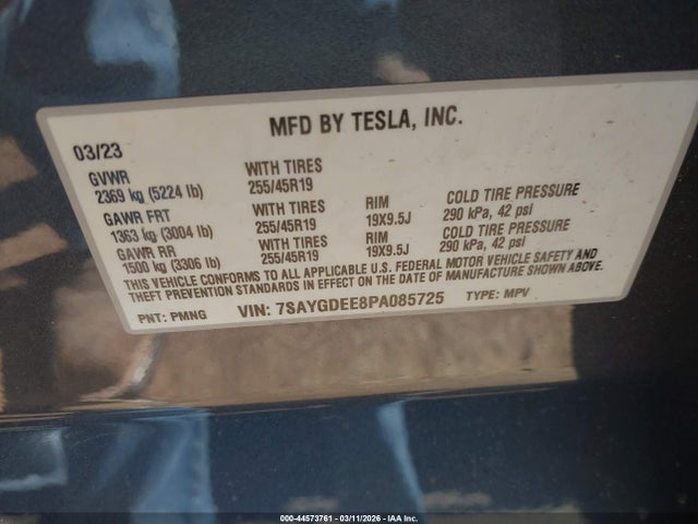 Aukcja sprzedaży 2023 Tesla Model Y, vin: 7SAYGDEE8PA085725, numer aukcji: 44573761
