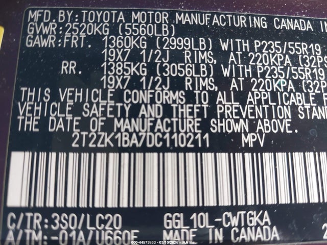 Продажа на аукционе авто 2013 Lexus Rx 350, vin: 2T2ZK1BA7DC110211, номер лота: 44573833