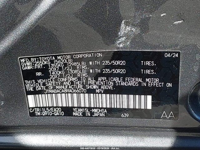 JTMABACA8RA066070 Toyota Bz4x Limited