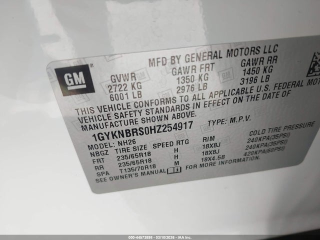 2017 CADILLAC XT5 1GYKNBRS0HZ254917 Photo 8
