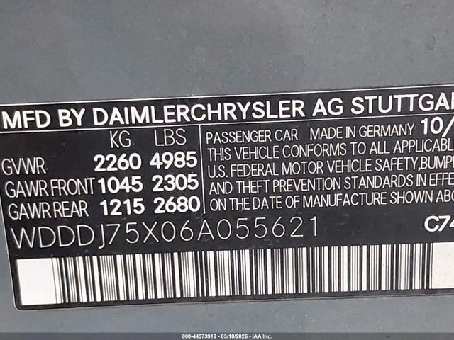 2006 MERCEDES-BENZ CLS 500 WDDDJ75X06A055621 Photo 8