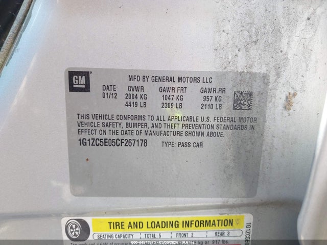 2012 CHEVROLET MALIBU 1G1ZC5E05CF267178 Photo 8