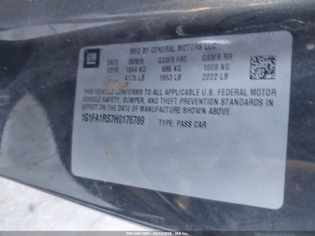 2017 CHEVROLET CAMARO 1G1FA1RS7H0176789 Photo 8