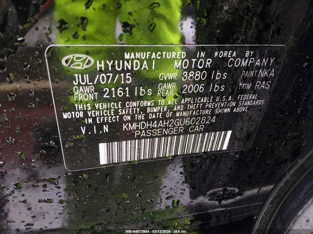 2016 HYUNDAI ELANTRA KMHDH4AH2GU602824 Photo 8