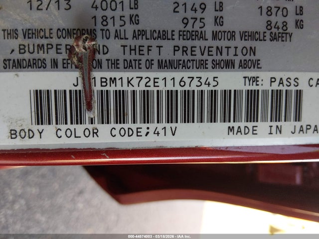 Продажа на аукционе авто 2014 Mazda Mazda3 I Sport, vin: JM1BM1K72E1167345, номер лота: 44574003