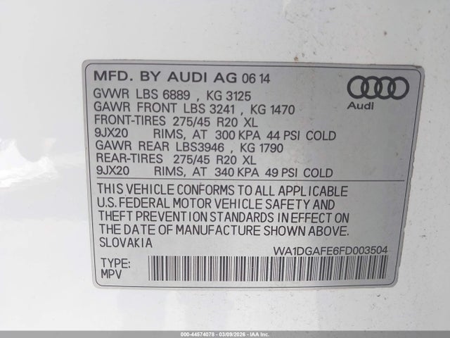 2015 AUDI Q7 WA1DGAFE6FD003504 Photo 8