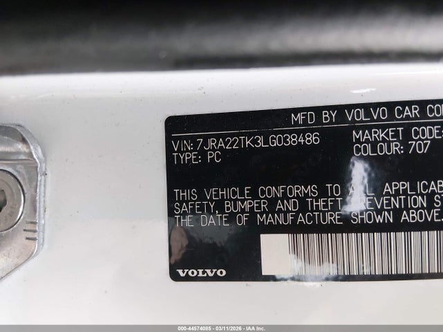 2020 VOLVO S60 7JRA22TK3LG038486 Photo 8