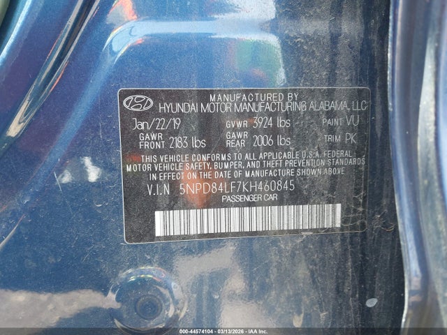 2019 HYUNDAI ELANTRA 5NPD84LF7KH460845 Photo 8