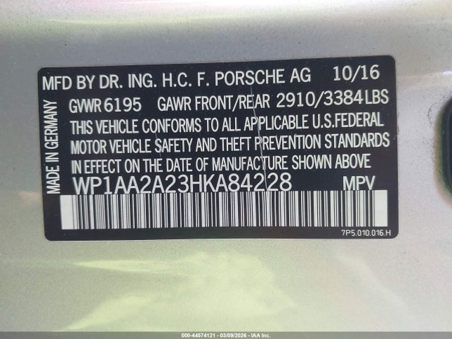 2017 PORSCHE CAYENNE WP1AA2A23HKA84228 Photo 8