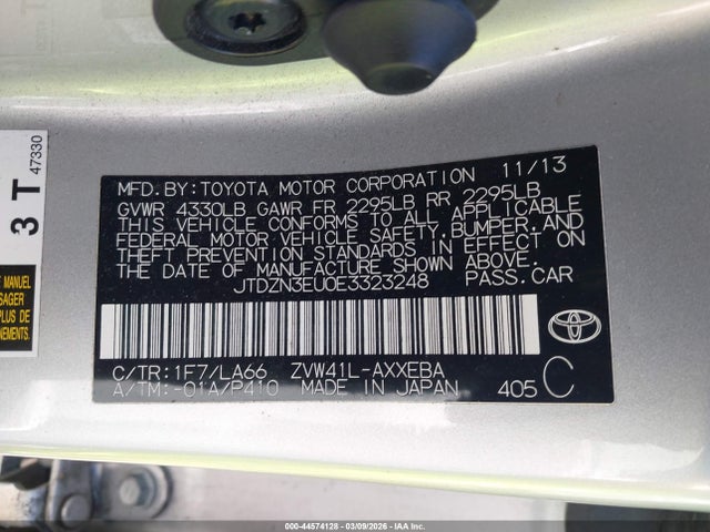 JTDZN3EU0E3323248 Toyota Prius V Five