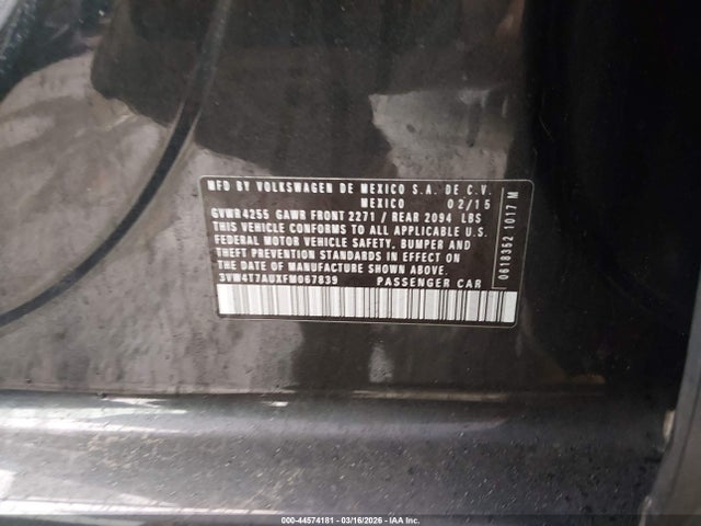3VW4T7AUXFM067839 Volkswagen Golf Gti 2.0t Autobahn 4-door