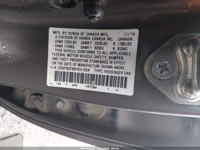 2015 HONDA CIVIC 2HGFB2F90FH511624 Photo 8