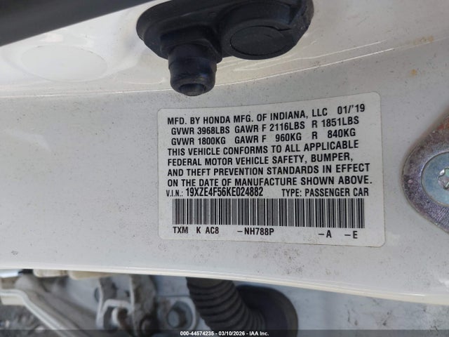 Honda INSIGHT EX 2019 19XZE4F56KE024882 Image 9