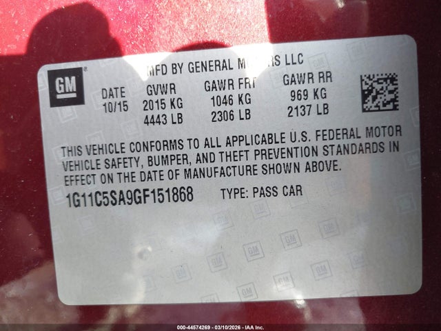 2016 CHEVROLET MALIBU LIMITED 1G11C5SA9GF151868 Photo 8