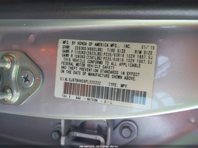 Aukcja sprzedaży 2015 Acura Rdx, vin: 5J8TB4H38FL025332, numer aukcji: 44574278