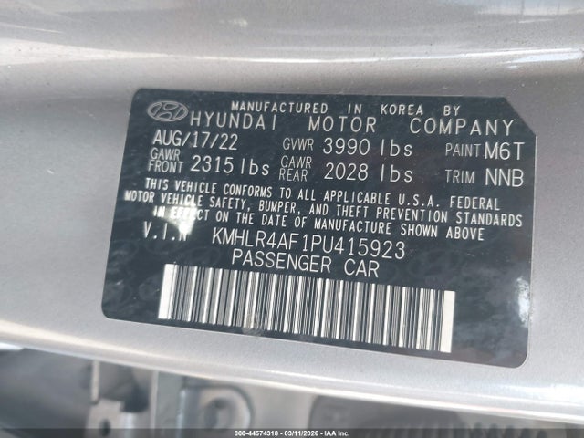 2023 Hyundai Elantra N Line მანქანა იყიდება აუქციონზე, vin: KMHLR4AF1PU415923, აუქციონის ნომერი: 44574318