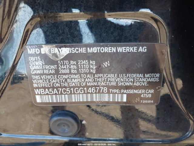 Продаж на аукціоні авто 2016 Bmw 528i Xdrive, vin: WBA5A7C51GG146778, номер лоту: 44574373