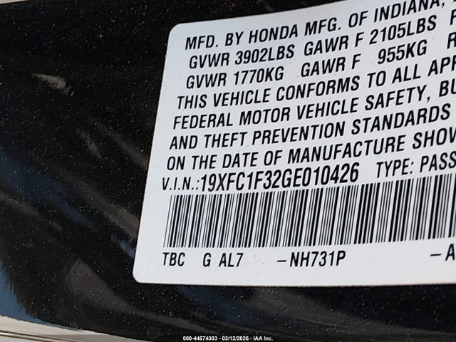Honda Civic Ex-t 2016 19XFC1F32GE010426 Image 9