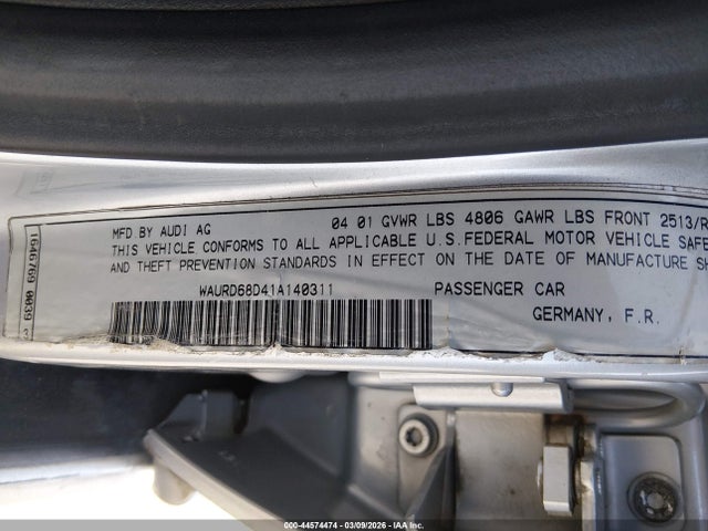 2001 AUDI S4 WAURD68D41A140311 Photo 8