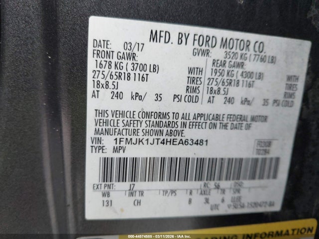 2017 FORD EXPEDITION EL 1FMJK1JT4HEA63481 Photo 8