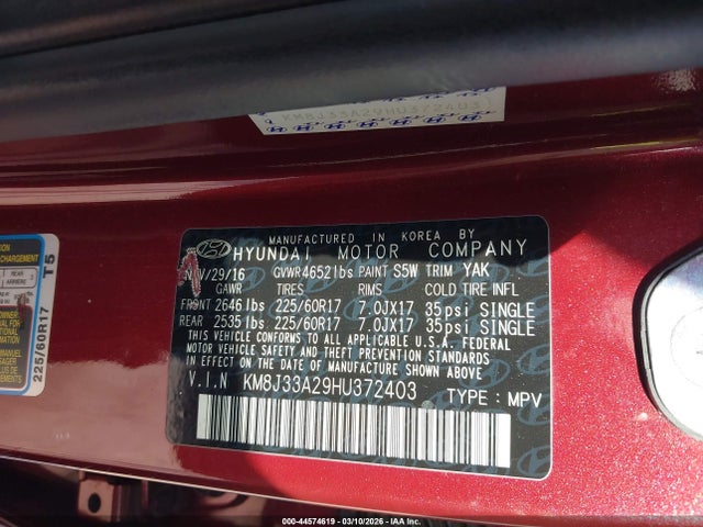 KM8J33A29HU372403 Hyundai Tucson Eco