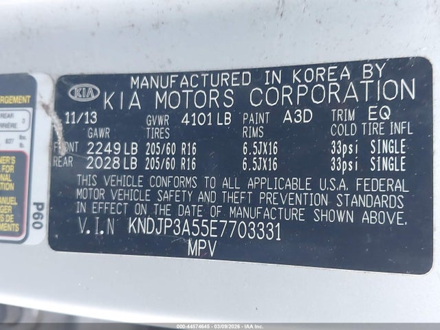 KIA SOUL + 2014 KNDJP3A55E7703331 Image 9