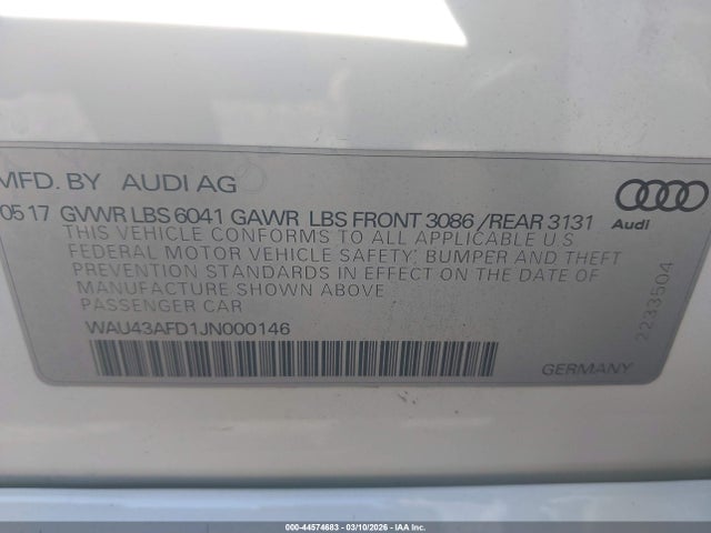 2018 AUDI A8 L WAU43AFD1JN000146 Photo 8
