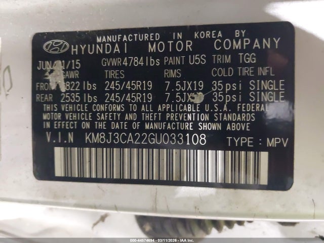 Hyundai Tucson Sport 2016 KM8J3CA22GU033108 Image 9