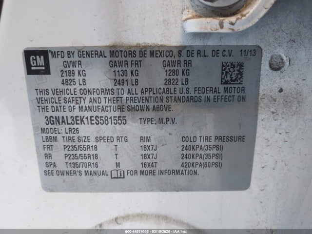 3GNAL3EK1ES581555 Chevrolet Captiva Sport Lt