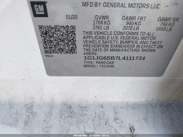 1G1JG6SB7L4111734 Chevrolet Sonic Fwd 1fl 5-door