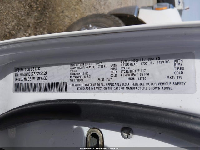 2024 Ram 3500 Tradesman  4x4 8' Box მანქანა იყიდება აუქციონზე, vin: 3C63RRGL7RG222459, აუქციონის ნომერი: 44574713