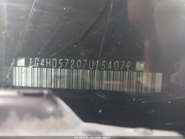 44574744 :رقم المزاد ، 1G4HD57207U154072 vin ، 2007 Buick Lucerne Cxl مزاد بيع
