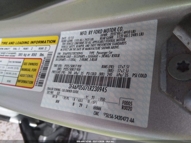 2014 FORD FUSION ENERGI 3FA6P0SU7ER230945 Photo 8