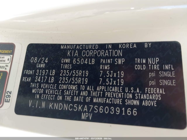 2025 KIA CARNIVAL MPV HYBRID KNDNC5KA7S6039166 Photo 8