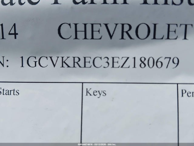 44574916 :رقم المزاد ، 1GCVKREC3EZ180679 vin ، 2014 Chevrolet Silverado 1500 2lt مزاد بيع