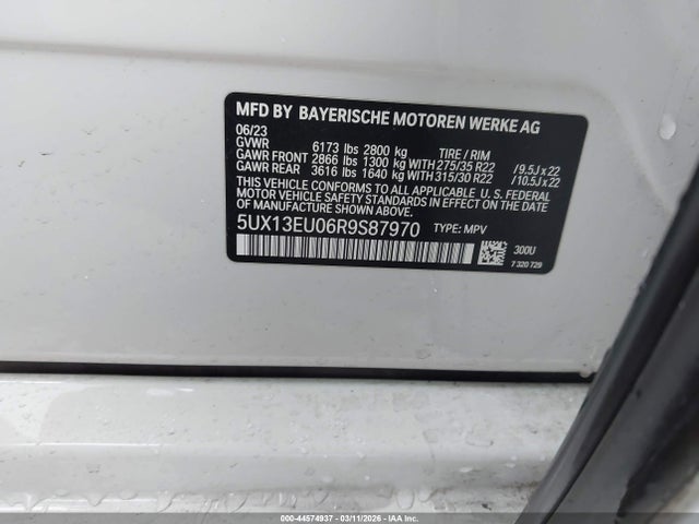 44574937 :رقم المزاد ، 5UX13EU06R9S87970 vin ، 2024 Bmw X5 Sdrive40i مزاد بيع